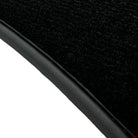 Black Floor Mats with Leather for BMW 5 Series G30 - "Jet Fuel Only" - AutoWin