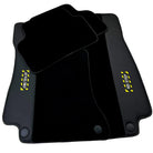 Black Floor Mats with Leather for Mercedes Benz E-Class W213 Sedan (2016-2020) - "Jet Fuel Only" - AutoWin