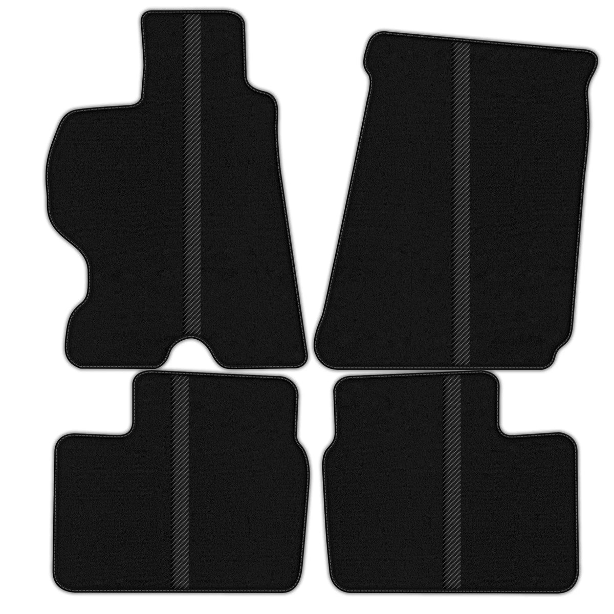 Black Floor Mats with Leather Line for Ferrari FF (2011-2016) - Various Colors
