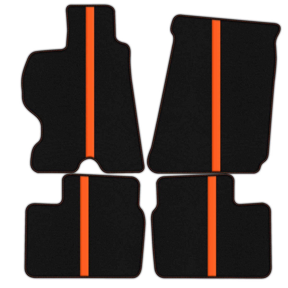 Black Floor Mats with Leather Line for Ferrari FF (2011-2016) - Various Colors