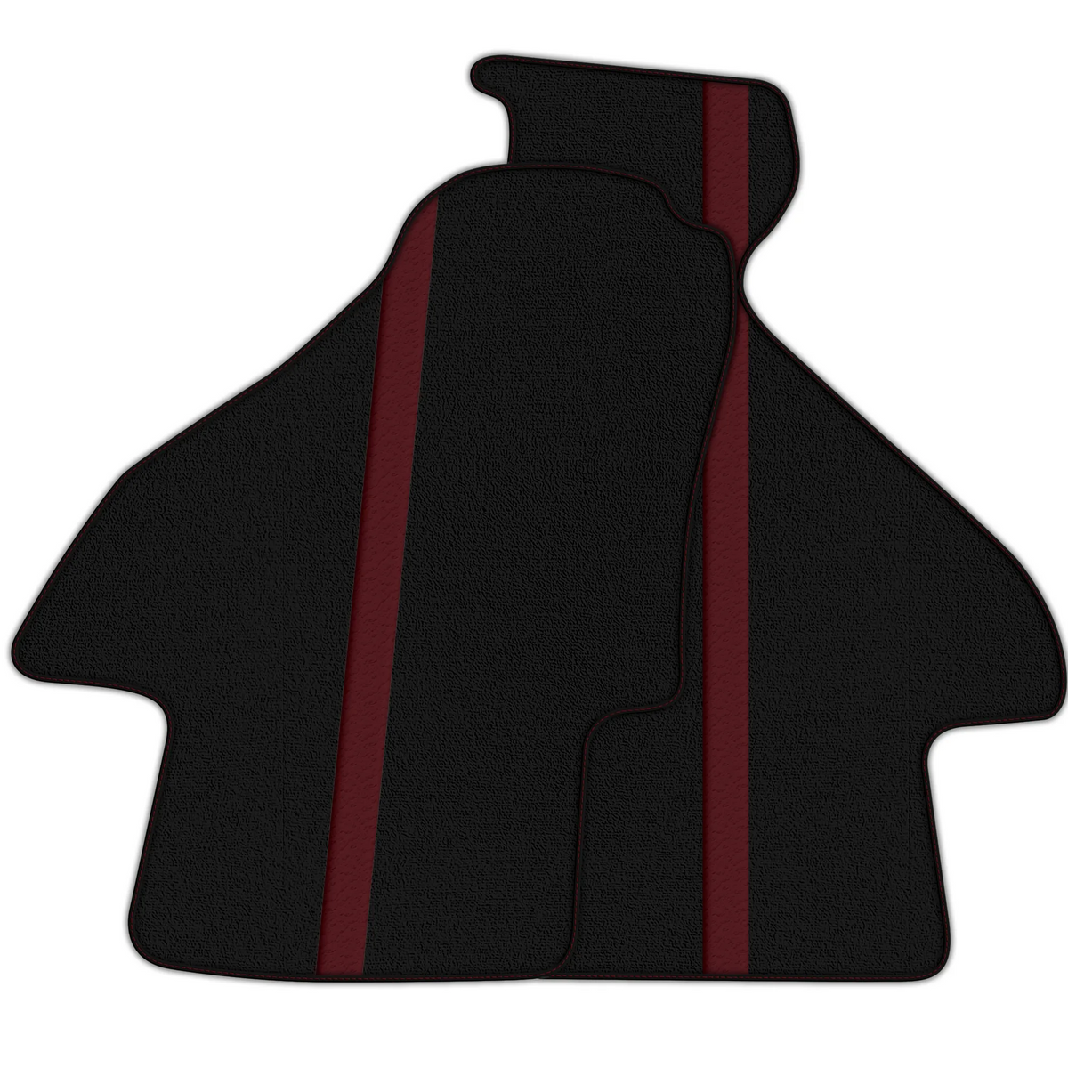 Black Floor Mats with Leather Line for Ferrari Mondial Coupe (1983-1993) - Various Colors