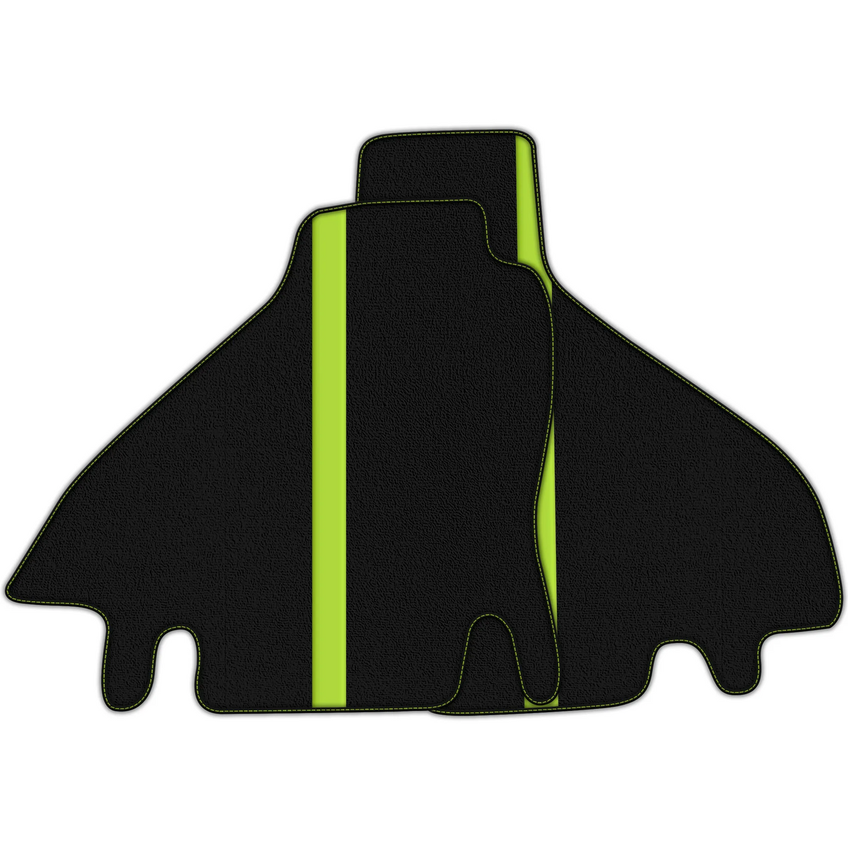 Black Floor Mats with Leather Line for Ferrari Testarossa (1984–1996) - Various Colors