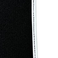 Black Floor Mats with White Trim For Ford Mustang V (2004-2010) With Pony - AutoWin