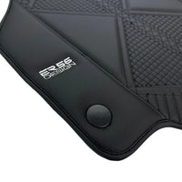 Black Leather Floor Mats For Ferrari 458 Italia (2009-2015) ER56 Design - AutoWin