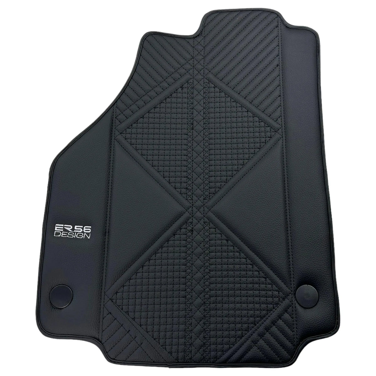 Black Leather Floor Mats For Ferrari 488 GTB (2016-2022) ER56 Design - AutoWin