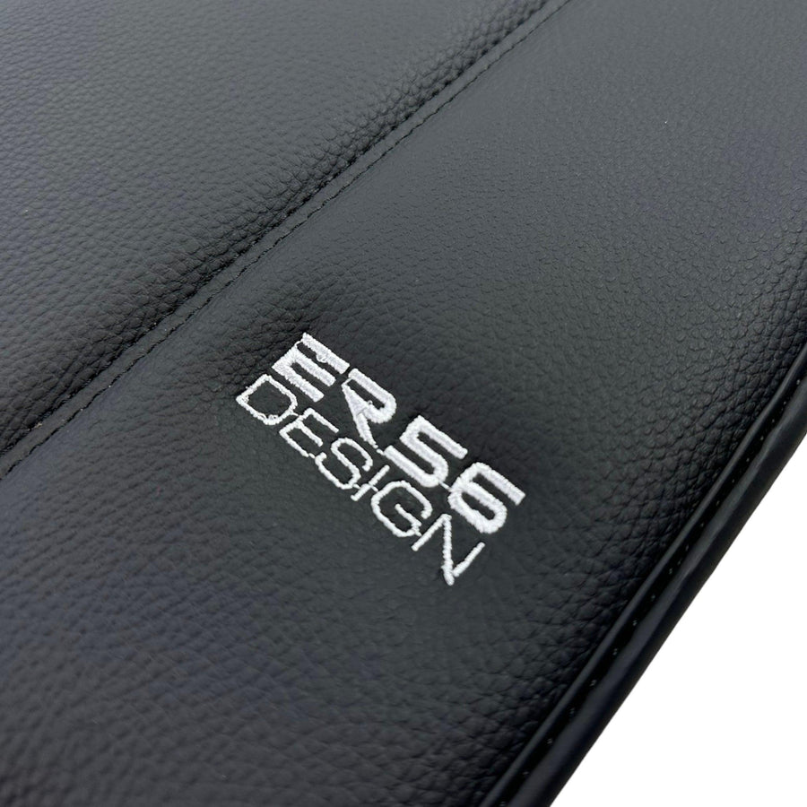 Black Leather Floor Mats For Ferrari F8 Spider (2019-2023) ER56 Design - AutoWin