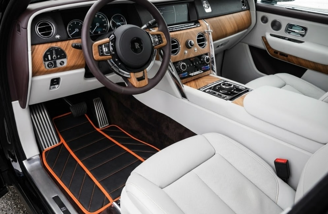 Interior look of floor mats for Rolls Royce Cullinan (2018-2025) A1 Design | Full Set Option