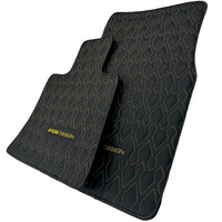 Black Leather Floor Mats for Rolls-Royce Ghost Series II (2021-2024) ER56 Design - AutoWin