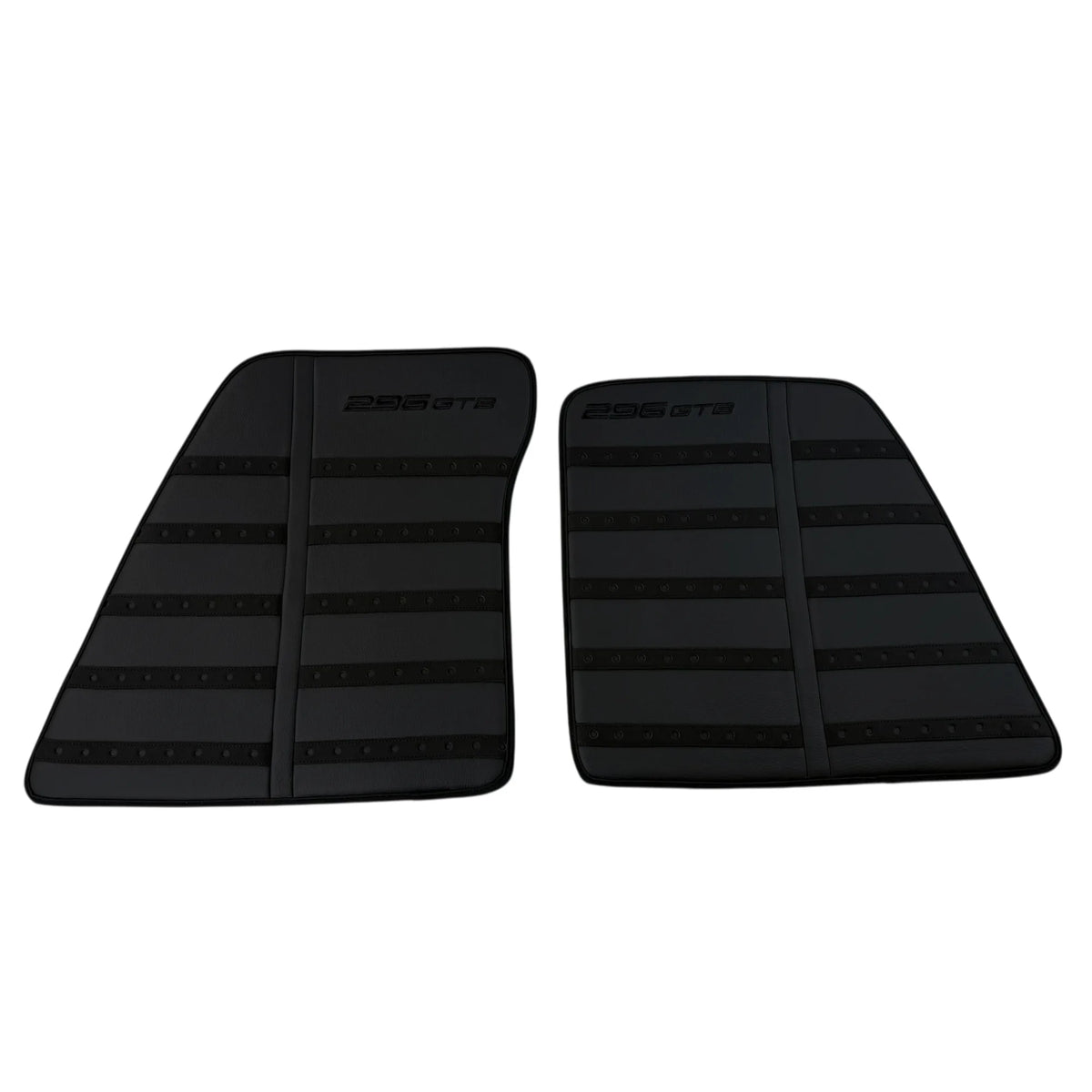 Black Leather Floor Mats with Black Daytona Design for Ferrari 296 GTB (2022-2027)