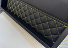 Black Leather Lamborghini Huracan Inspired Wall Art: Embroidered Yellow Stitch Luxury Decor - AutoWin