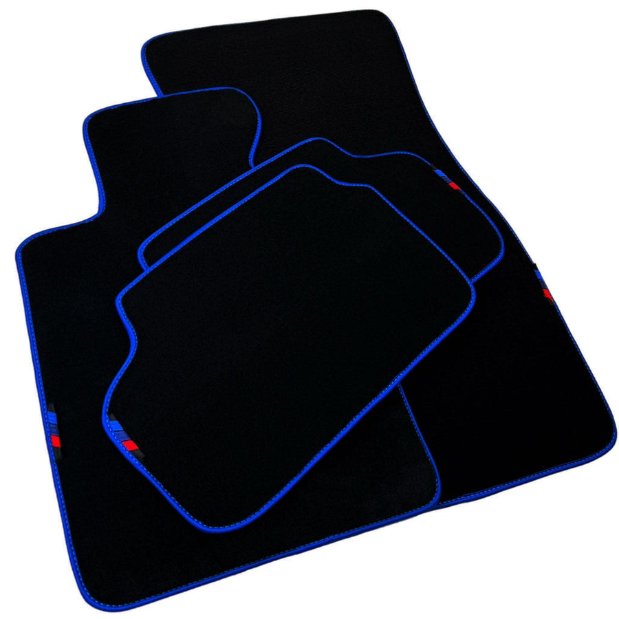 Black Mats For BMW Gran Tourer F46 (2015-2022) 5 Seats | Blue Trim - AutoWin