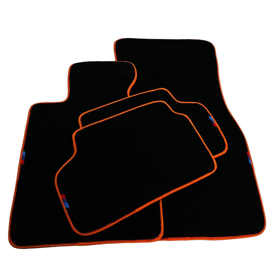 Black Mats For BMW Gran Tourer F46 (2015-2022) 5 Seats | Orange Trim - AutoWin