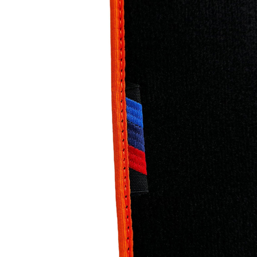 Black Mats For BMW Gran Tourer F46 (2015-2022) 5 Seats | Orange Trim - AutoWin
