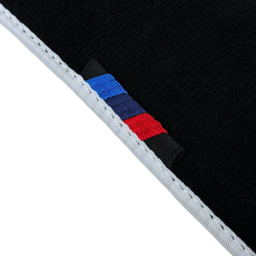 Black Mats For BMW Gran Tourer F46 (2015-2022) 5 Seats | White Trim - AutoWin