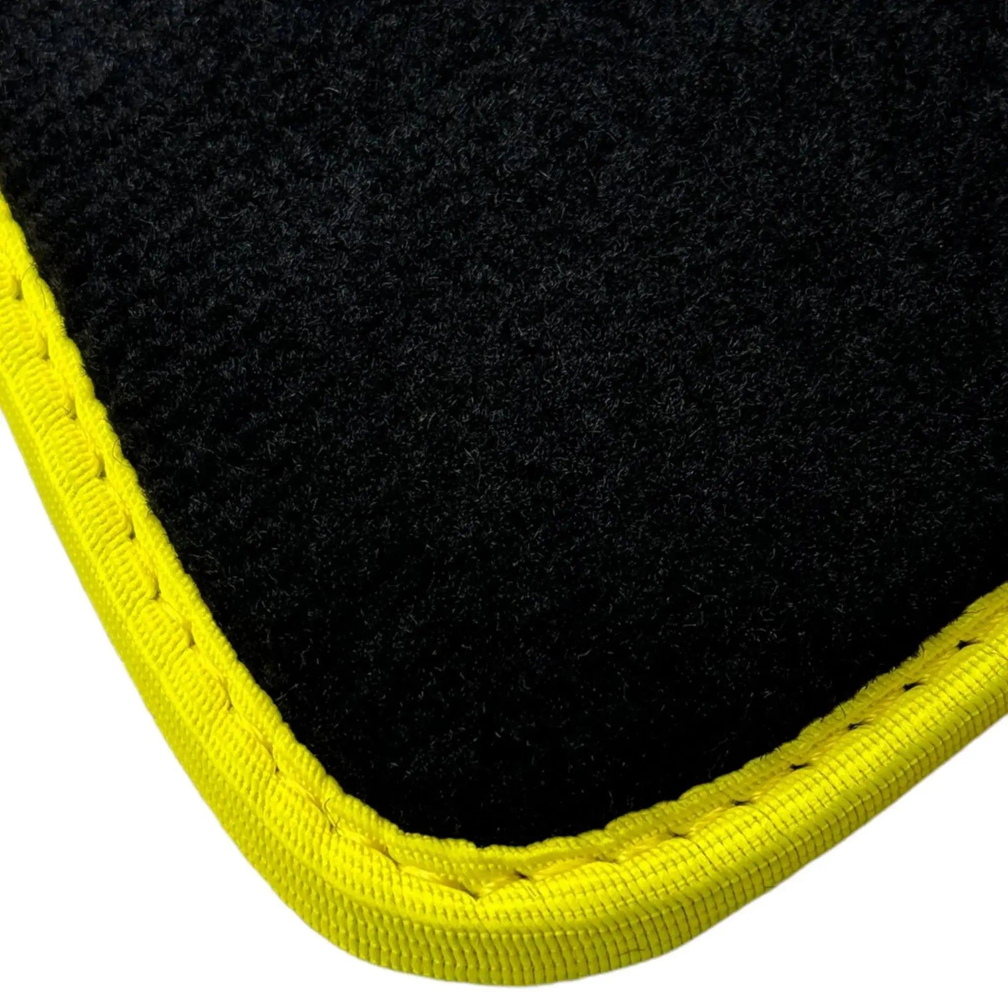 Black Mats For BMW 6 Series E64 Convertible | Fighter Jet Edition | Yellow Trim - AutoWin