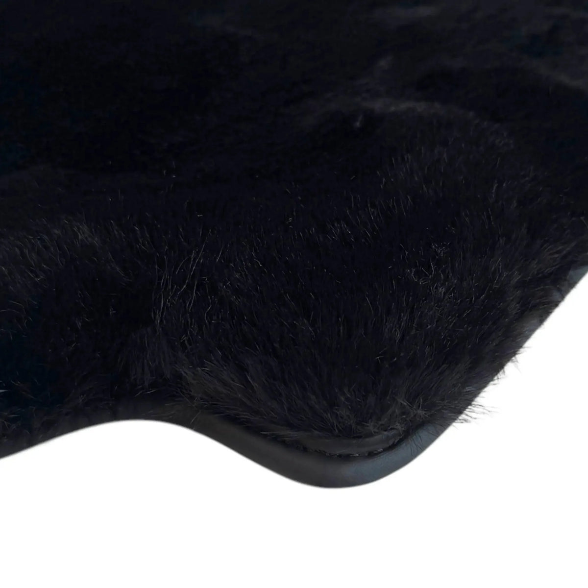 Black Sheepskin Floor Mats for Ferrari 488 Pista Spider (2019-2021)