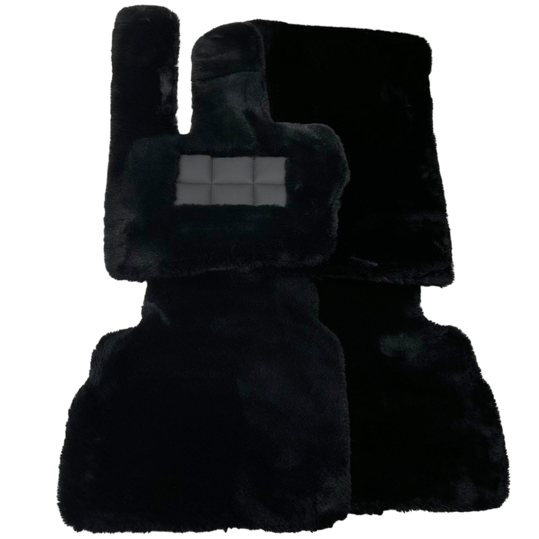 Black Sheepskin Floor Mats For Mercedes Benz E-Class W213 Sedan (2020-2023) | ER56 Design - AutoWin