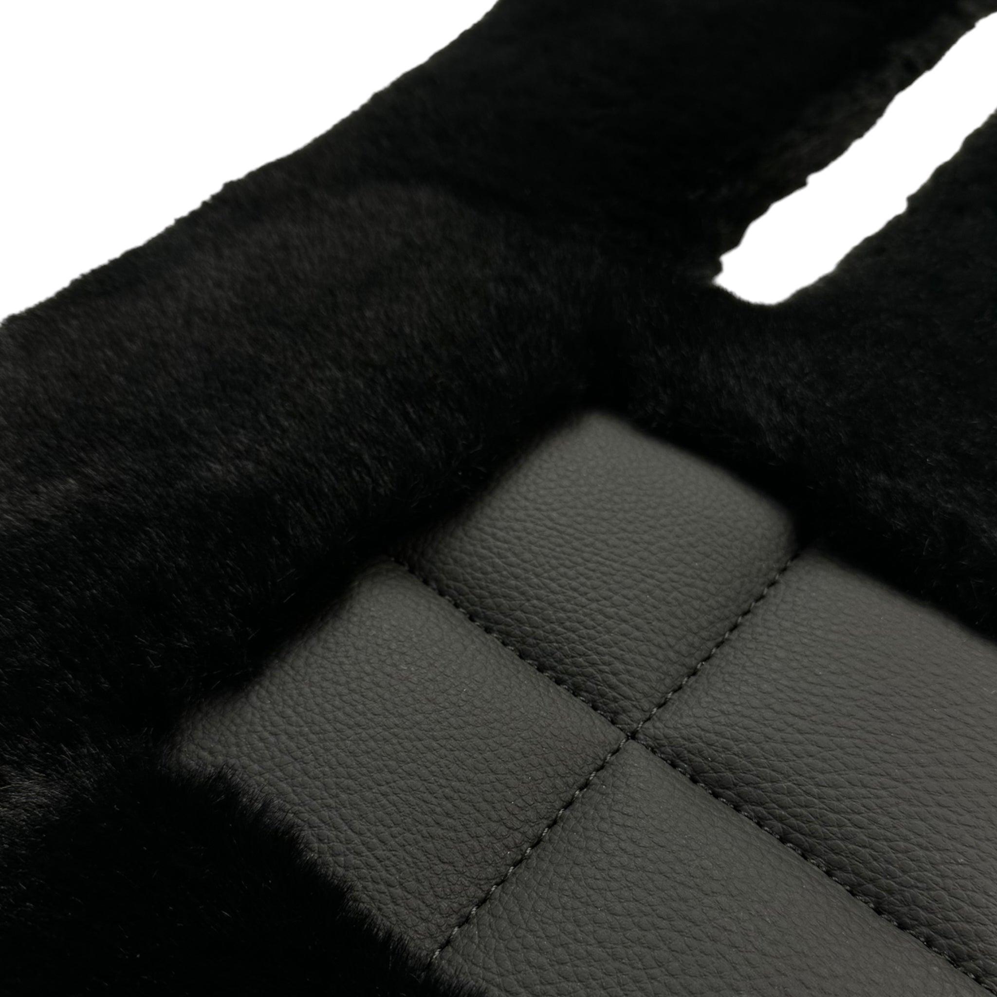 Black Sheepskin Floor Mats For Mercedes Benz E-Class W213 Sedan (2020-2023) | ER56 Design - AutoWin