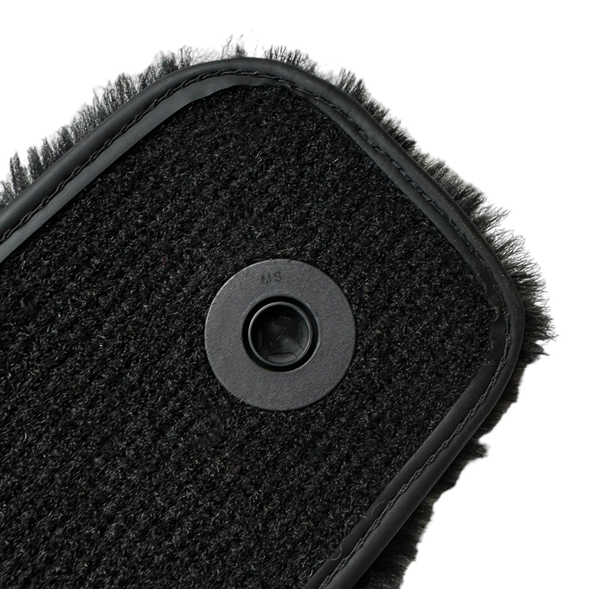 Black Sheepskin Floor Mats For Mercedes Benz E-Class W213 Sedan (2020-2023) | ER56 Design - AutoWin