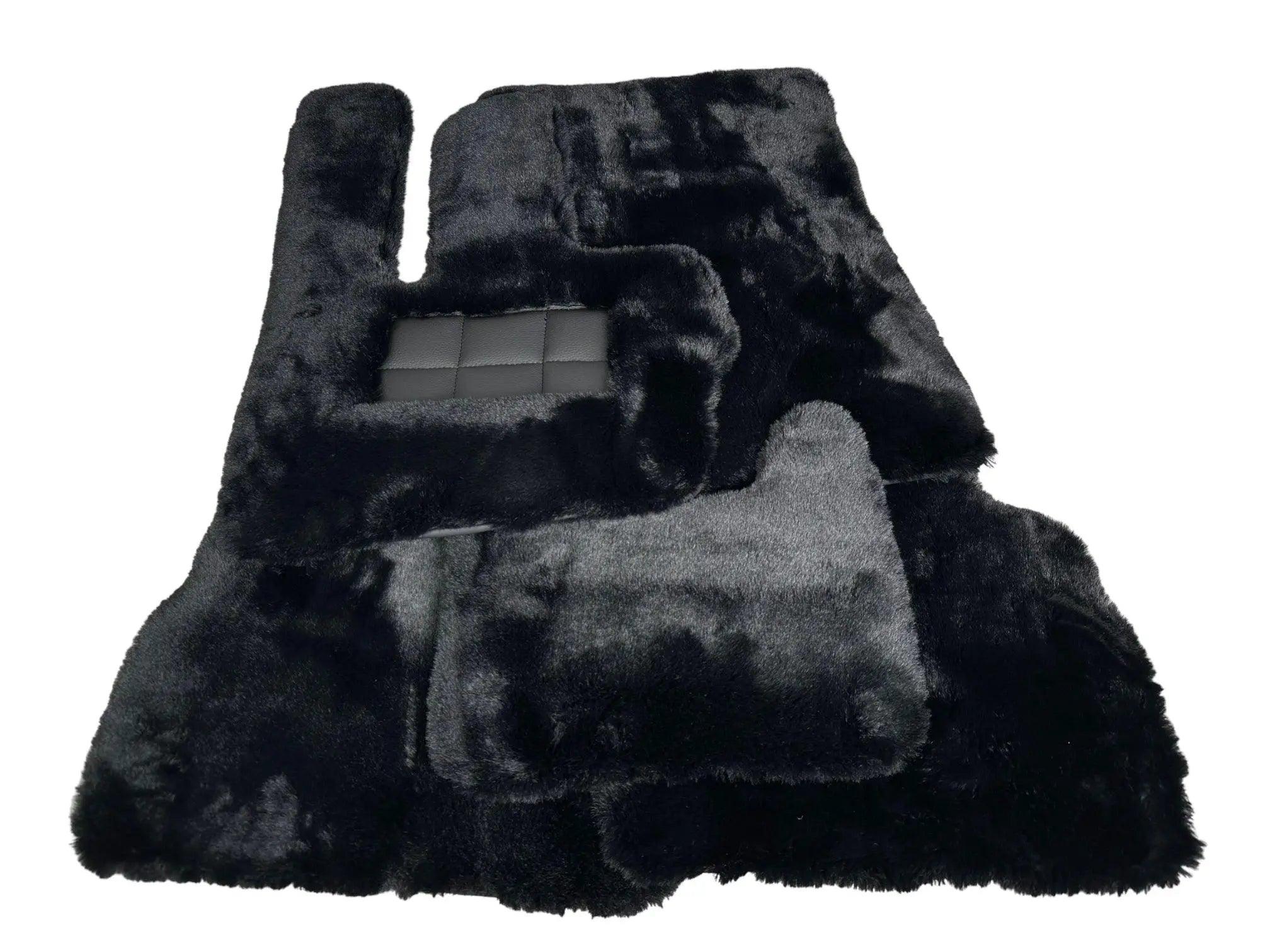 Black Sheepskin Floor Mats For Mercedes-Benz G Class W463 (2008-2018) ER56 Design - AutoWin