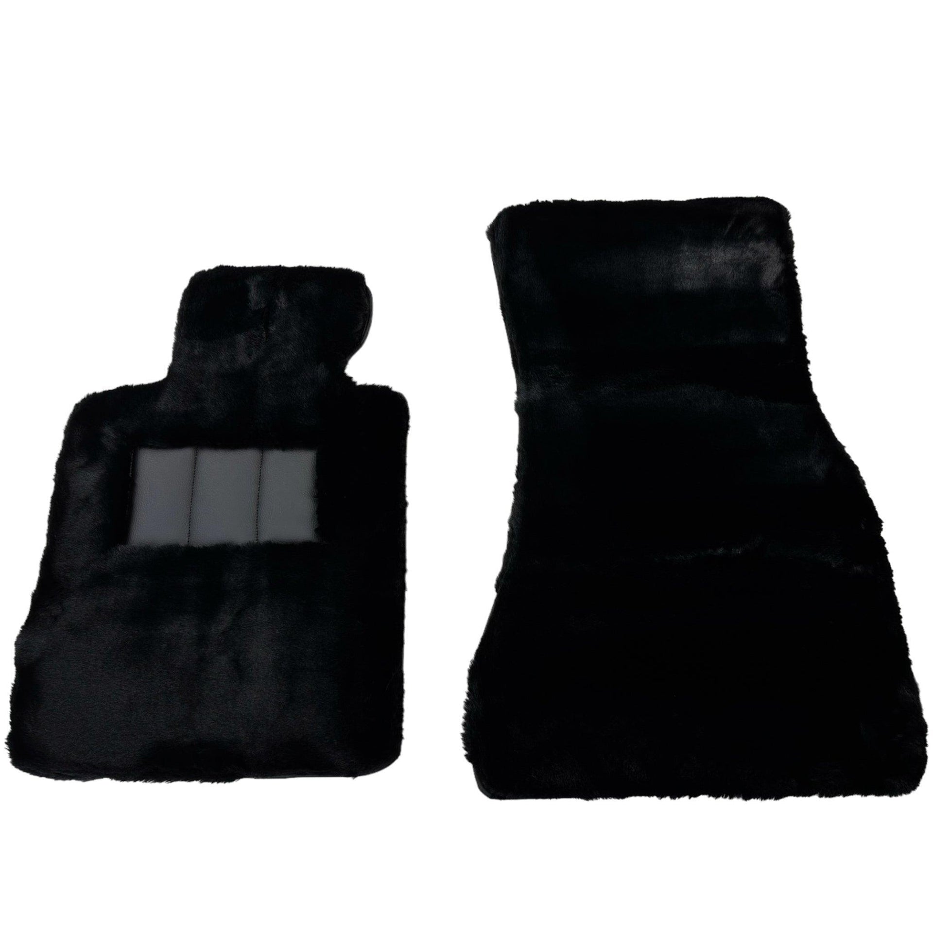 Black Sheepskin Floor Mats for Rolls-Royce Cullinan (2018-2023) No Steps Edition - AutoWin