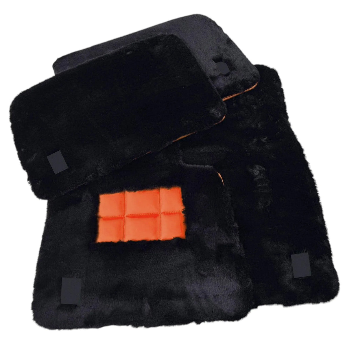 Black Sheepskin Floor Mats for Rolls Royce Cullinan (2018-2025) Various Leather Colors
