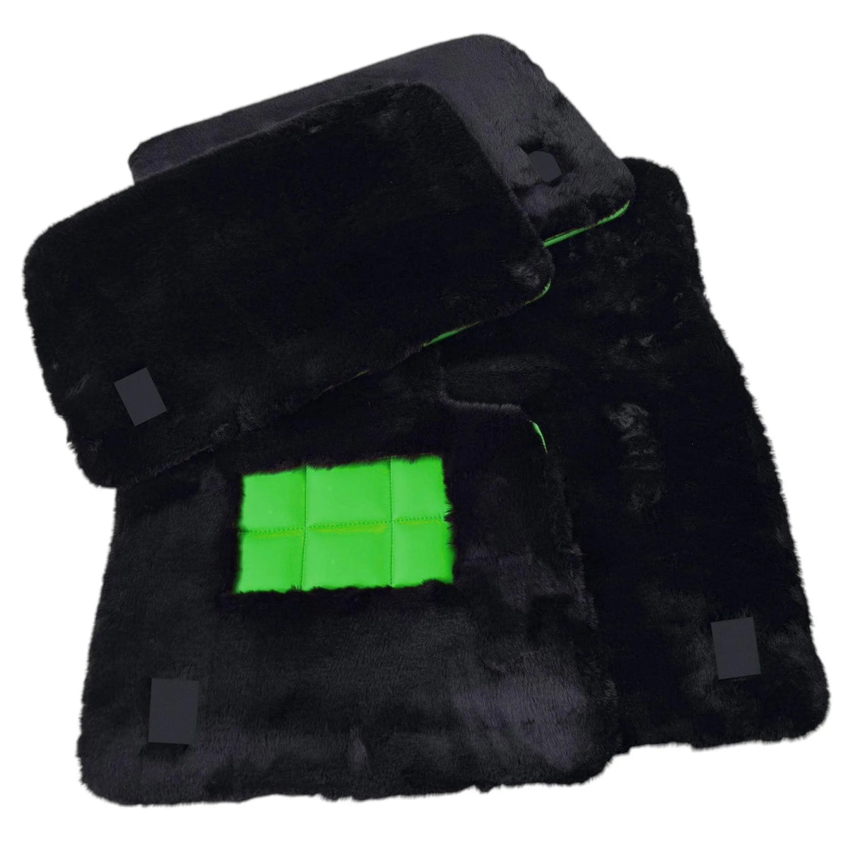 Black Sheepskin Floor Mats for Rolls Royce Dawn (2016-2023) Various Leather Colors