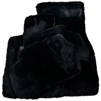 Black Sheepskin Floor Mats for Rolls-Royce Ghost Series I (2010–2020) No Steps Edition