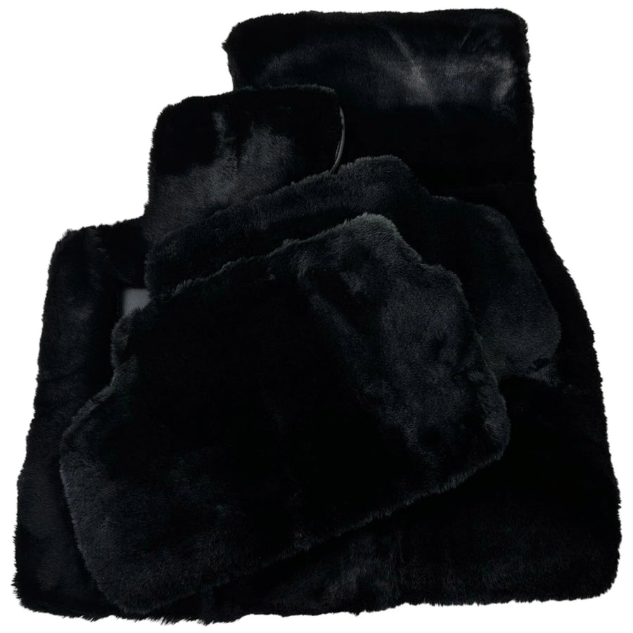 Black Sheepskin Floor Mats for Rolls-Royce Ghost Series I (2010–2020) No Steps Edition