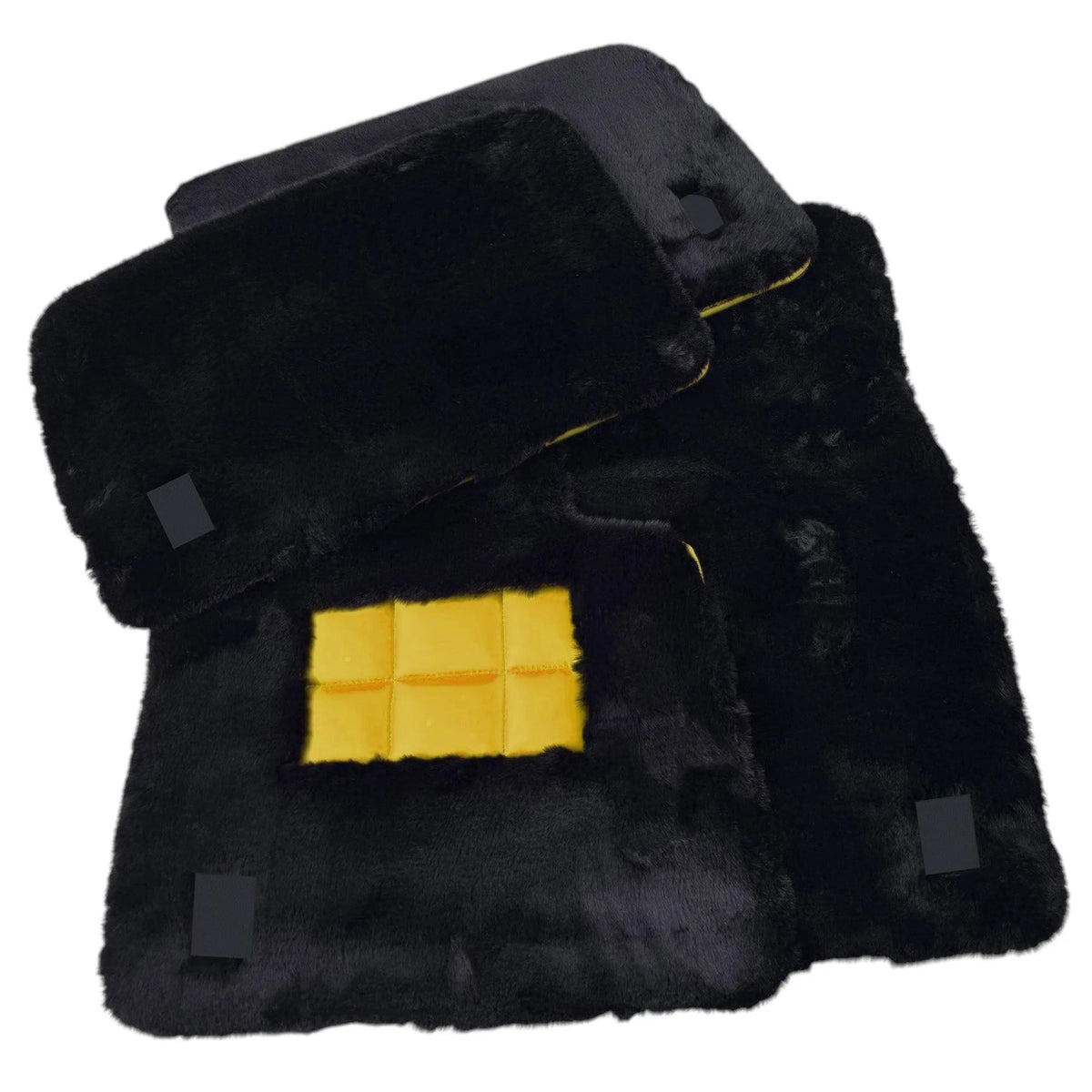 Black Sheepskin Floor Mats for Rolls Royce Ghost Series I (2010-2020) Various Leather Colors