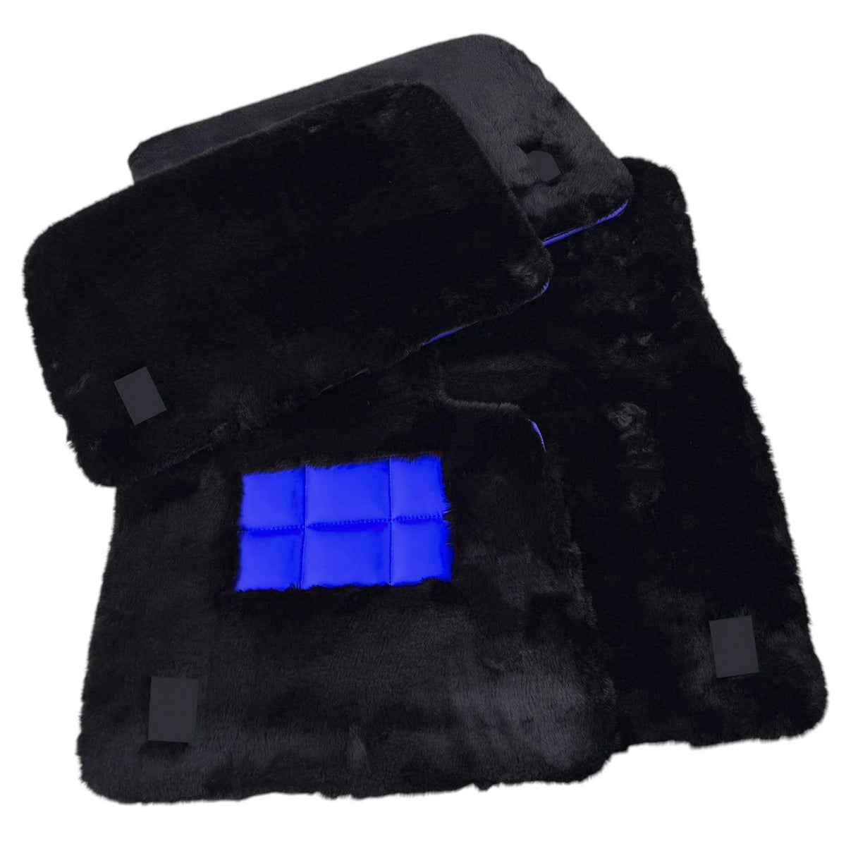Black Sheepskin Floor Mats for Rolls Royce Ghost Series I (2010-2020) Various Leather Colors