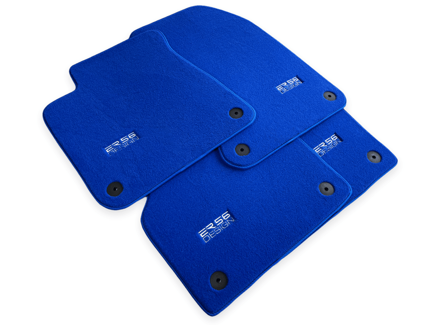 Blue Floor Mats for Audi A4 - B9 Sedan (2018-2019) | ER56 Design - AutoWin