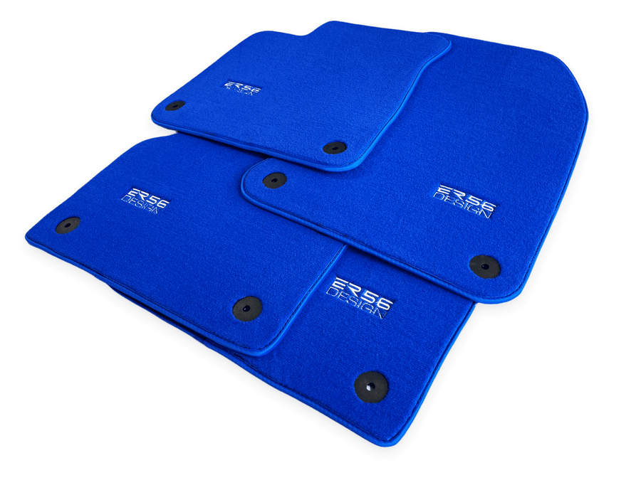 Blue Floor Mats for Audi A6 - C6 Sedan Long (2004-2008) | ER56 Design - AutoWin