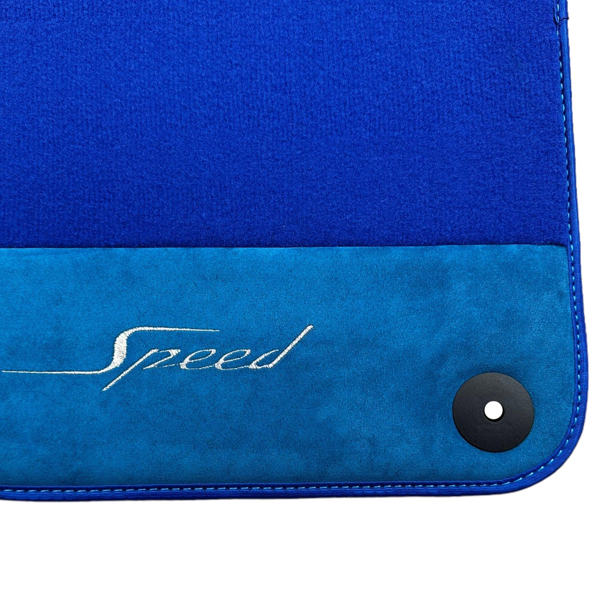 Blue Floor Mats For Bentley Bentayga (2015-2023) with Alcantara Leather - AutoWin