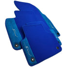 Blue Floor Mats For Bentley Bentayga (2015-2023) with Alcantara Leather - AutoWin