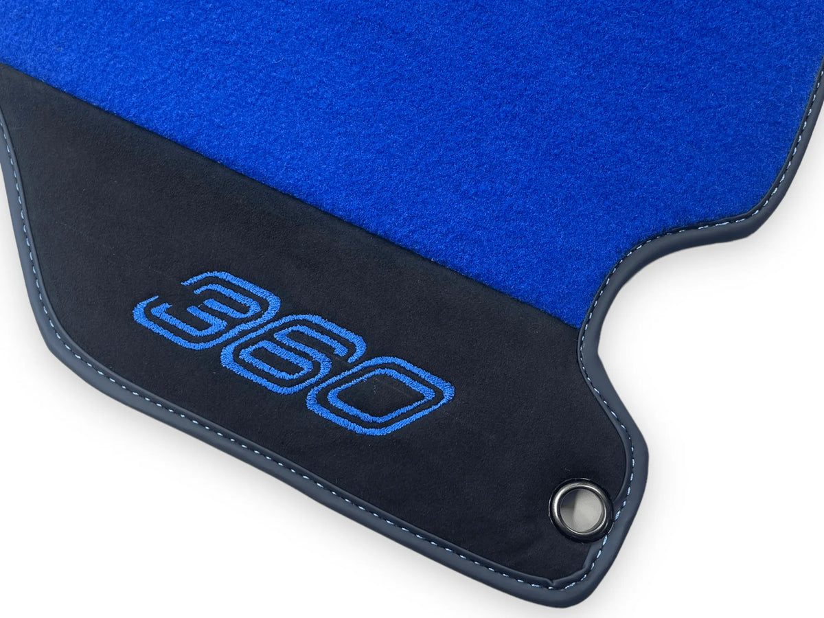 Blue Floor Mats For Ferrari 360 Modena 1999-2005 With Alcantara Leather - AutoWin