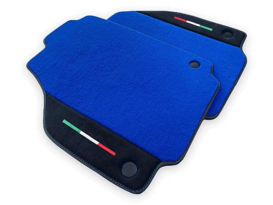 Blue Floor Mats For Ferrari 458 Italia 2009-2015 Alcantara Leather - AutoWin