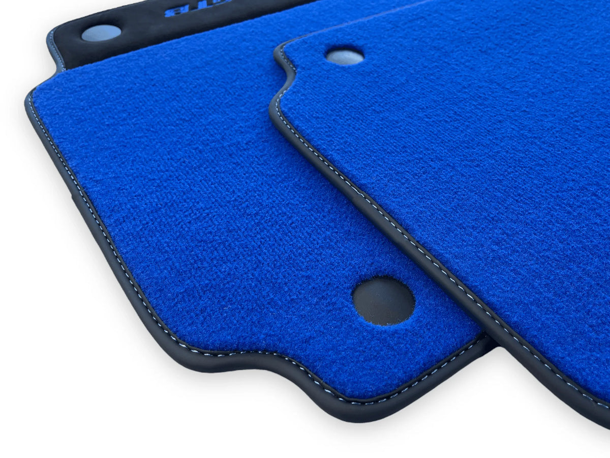 Blue Floor Mats For Ferrari 488 GTB 2016-2022 Carpets With Alcantara Leather - AutoWin