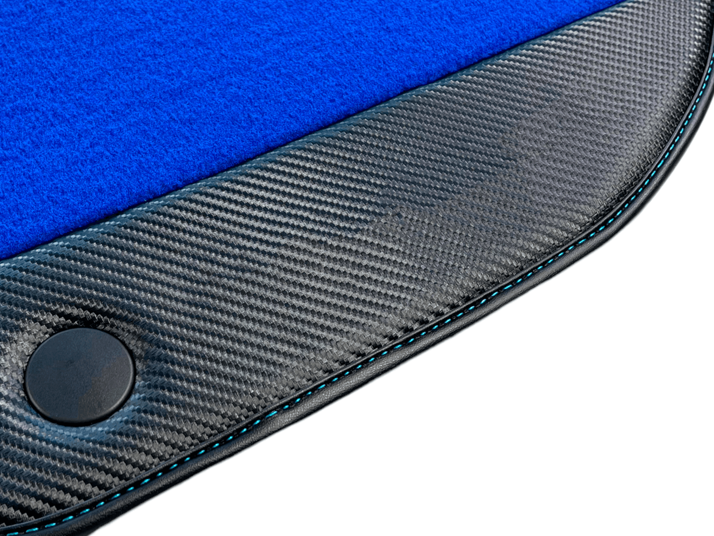 Blue Floor Mats For Ferrari 488 Pista Spider 2019-2021 With Carbon Fiber Leather - AutoWin