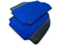 Blue Floor Mats For Ferrari 488 Spider 2015-2022 Carbon Leather - AutoWin