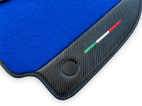 Blue Floor Mats For Ferrari 488 Spider 2015-2022 Carbon Leather - AutoWin
