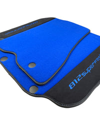 Blue Floor Mats For Ferrari 812 Superfast With Alcantara Leather - AutoWin