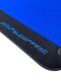 Blue Floor Mats For Ferrari 812 Superfast With Alcantara Leather - AutoWin