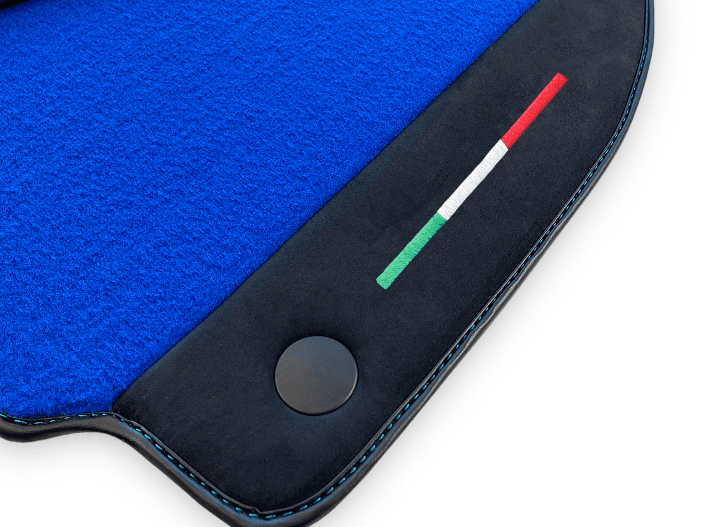 Blue Floor Mats For Ferrari 488 Pista Spider 2019-2021 With Alcantara Leather - AutoWin