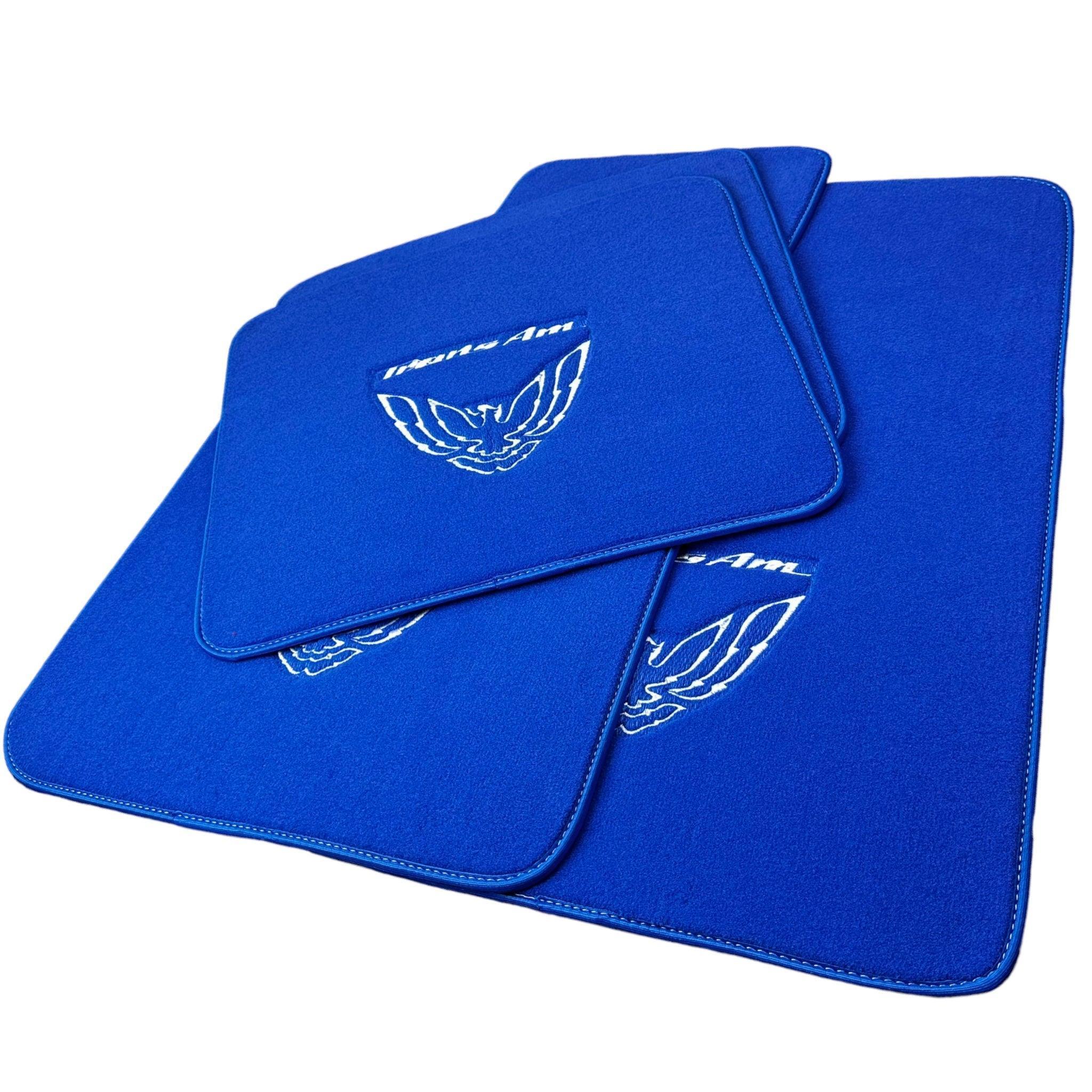 Blue Floor Mats for Pontiac FireBird (1970-1981) with Trans Am Logo - AutoWin