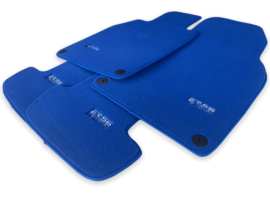 Blue Floor Mats for Porsche Taycan (2019-2023) | ER56 Design - AutoWin