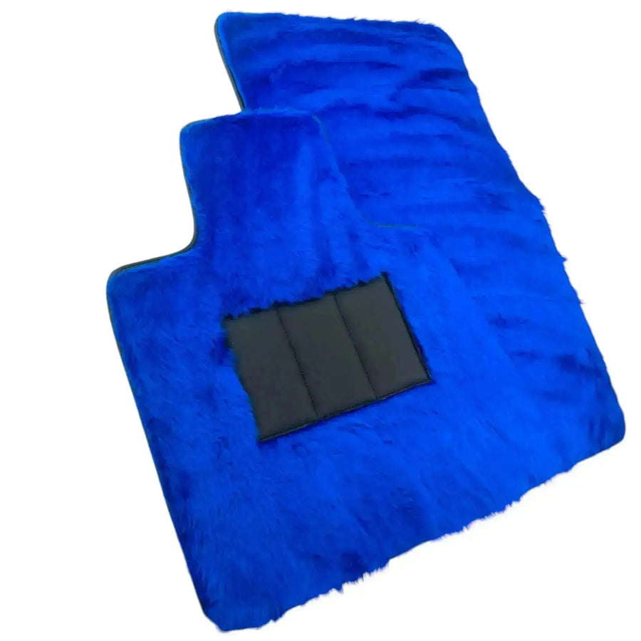Blue Sheepskin Floor Mats for Rolls-Royce Wraith (2013-2023) - AutoWin