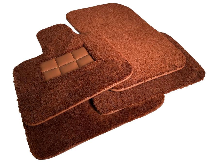 Brown Sheepskin Floor Mats For Rolls Royce Ghost Series II (2021-2024) ER56 Design Brand