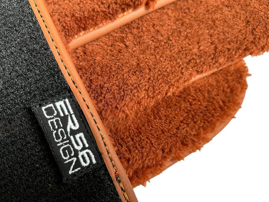 Brown Sheepskin Floor Mats For Rolls Royce Spectre (2023-2024) Er56 Design Brand - AutoWin
