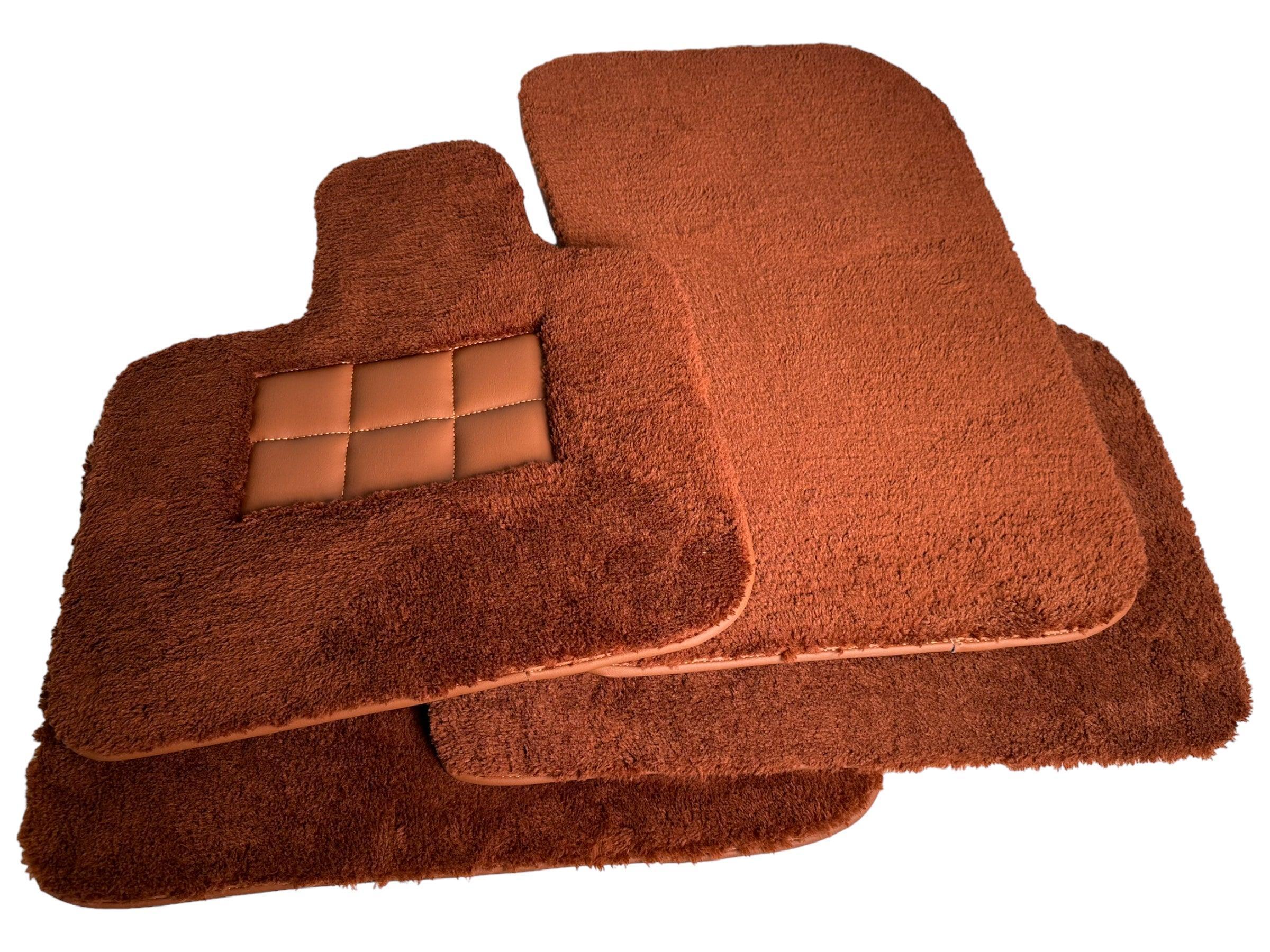 Brown Sheepskin Floor Mats For Rolls Royce Spectre (2023-2024) Er56 Design Brand - AutoWin